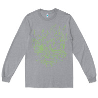Heather Grey Cyberpunk samurai Neon Green Long Sleeve Tee - FloraArt