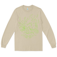 Mushroom Cyberpunk samurai Neon Green Long Sleeve Tee - FloraArt