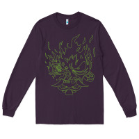 Plum Cyberpunk samurai Neon Green Long Sleeve Tee - FloraArt