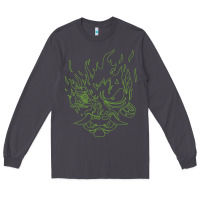 Smoke Cyberpunk samurai Neon Green Long Sleeve Tee - FloraArt