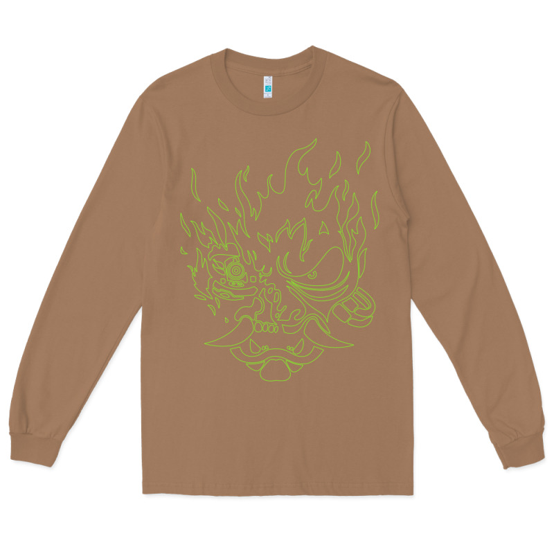 Cyberpunk Samurai Neon Green Long Sleeve Tee by FloraArt | Teevron