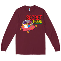 Burgundy Secret Squirrel  51 Long Sleeve Tee - FloraArt