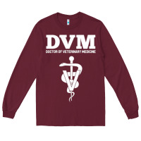 Burgundy Doctor of Veterinary Medicine DVM Veterinarian Vet Tech Long Sleeve Tee - FloraArt