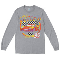 Heather Grey cars lightning mcqueen Long Sleeve Tee - FloraArt
