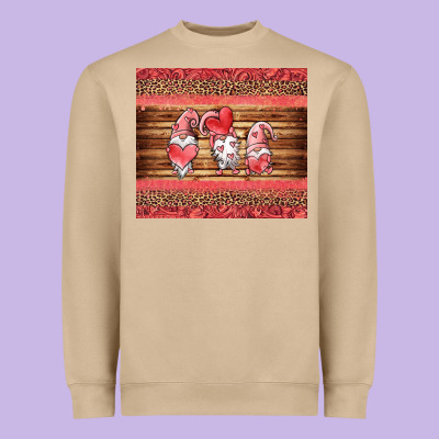 Valentines Day Gnomes Leopard Heavyweight Sweatshirt Designed By Jasminsmagicworld