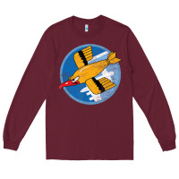 Burgundy Ww2 91St Bomb Squadron Flying Fortress Soaring Bird Patch Long Sleeve Tee - FloraArt