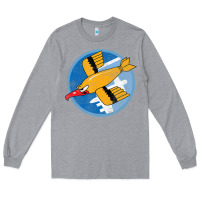 Heather Grey Ww2 91St Bomb Squadron Flying Fortress Soaring Bird Patch Long Sleeve Tee - FloraArt