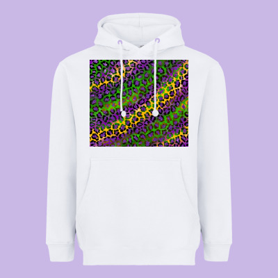 Mardi Gras Leopard Heavyweight Hoodie Designed By Ranaportraitstore