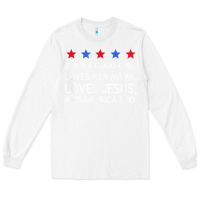 White she's a good girl, she's loves her mama, loves jesus t shirt Long Sleeve Tee - FloraArt