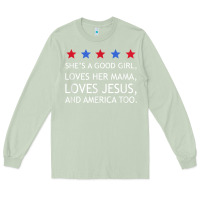 Matcha she's a good girl, she's loves her mama, loves jesus t shirt Long Sleeve Tee - FloraArt