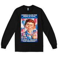 Black alfred e. neuman for president Long Sleeve Tee - FloraArt