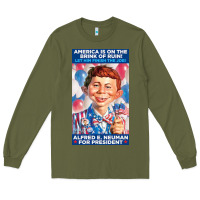 Army Green alfred e. neuman for president Long Sleeve Tee - FloraArt