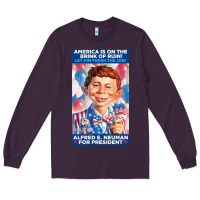 Plum alfred e. neuman for president Long Sleeve Tee - FloraArt