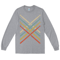 Retro Vintage Drummer Tshirt 70s 80s Distressed Drum Sticks Long Sleev Long Sleeve Tee | Teevron