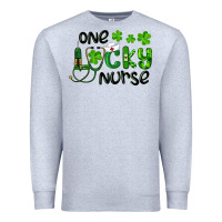 Heather Grey Saint Patricks One Lucky Nurse Premium Sweatshirt - RanaPortraitStore