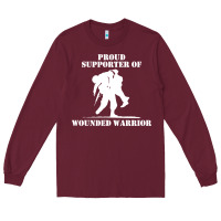 Burgundy wounded warrior Long Sleeve Tee - FloraArt