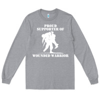 Heather Grey wounded warrior Long Sleeve Tee - FloraArt