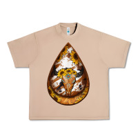 Burro sunflower tooled leather bullskull teardrop earrings Urban Heavy Tee - Jasminsmagicworld