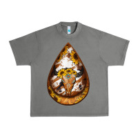 Tornado sunflower tooled leather bullskull teardrop earrings Urban Heavy Tee - Jasminsmagicworld