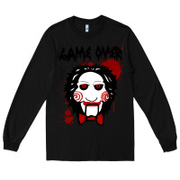 Black Billy Puppet Saw Jigsaw Inspired Long Sleeve Tee - FloraArt