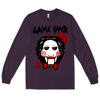 Plum Billy Puppet Saw Jigsaw Inspired Long Sleeve Tee - FloraArt