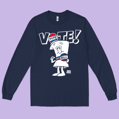 Schoolhouse Rock Vote With Bill With White Type T Shirt Long Sleeve Tee Designed By Floraart