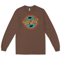 Chestnut smoke meat not meth funny bbq grill lover meat lover retro Long Sleeve Tee - FloraArt
