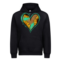 Black Sunflower Heart Urban Hoodie - Jasminsmagicworld