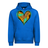 Cobalt Sunflower Heart Urban Hoodie - Jasminsmagicworld
