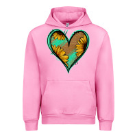Fuchsia Pink Sunflower Heart Urban Hoodie - Jasminsmagicworld