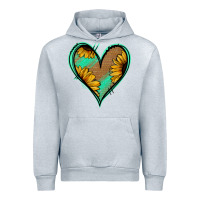 Heather Grey Sunflower Heart Urban Hoodie - Jasminsmagicworld