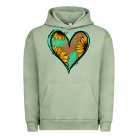 Pigment Oil Green Sunflower Heart Urban Hoodie - Jasminsmagicworld