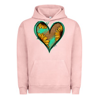 Pigment Salmon Sunflower Heart Urban Hoodie - Jasminsmagicworld