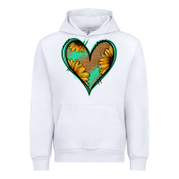 White Sunflower Heart Urban Hoodie - Jasminsmagicworld