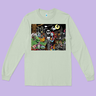Nightmare Before Christmas Long Sleeve Tee Designed By Floraart