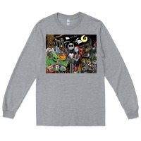 Heather Grey nightmare before christmas Long Sleeve Tee - FloraArt