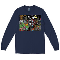 Navy nightmare before christmas Long Sleeve Tee - FloraArt