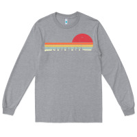 Heather Grey Rowing . Retro Style  For Rower Long Sleeve Tee - FloraArt