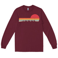 Burgundy Rowing . Retro Style  For Rower Long Sleeve Tee - FloraArt