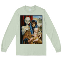 Matcha alien chimp baby religion conspiracy poster Long Sleeve Tee - FloraArt