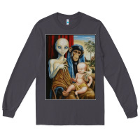 Smoke alien chimp baby religion conspiracy poster Long Sleeve Tee - FloraArt
