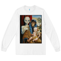 White alien chimp baby religion conspiracy poster Long Sleeve Tee - FloraArt