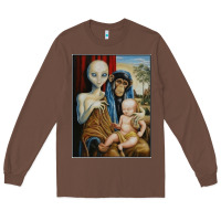Chestnut alien chimp baby religion conspiracy poster Long Sleeve Tee - FloraArt