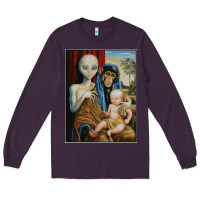 Plum alien chimp baby religion conspiracy poster Long Sleeve Tee - FloraArt