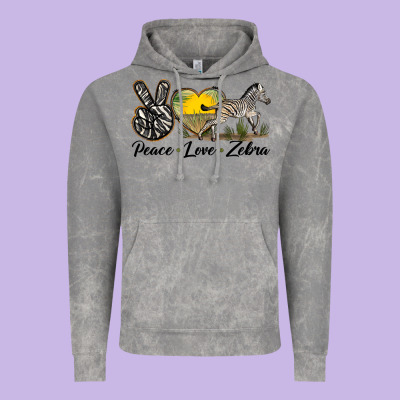 Peace Love Zebra Vintage Hoodie Designed By Lillyallendesigns