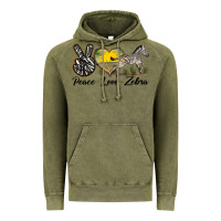 Vintage Olive peace love zebra Vintage Hoodie - LillyAllenDesigns