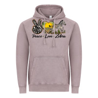 Vintage Zinc peace love zebra Vintage Hoodie - LillyAllenDesigns