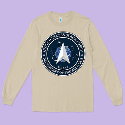Official United States Space Force Ussf Military Patch Long Sleeve Tee Designed By Floraart