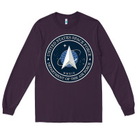 Plum Official United States Space Force USSF Military Patch Long Sleeve Tee - FloraArt
