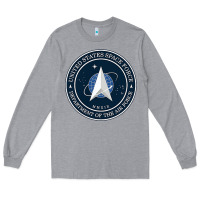 Heather Grey Official United States Space Force USSF Military Patch Long Sleeve Tee - FloraArt